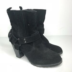 Eddie Bauer Sz 8 Black Leather Zip Ankle Bootie